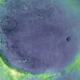 Imagen topográfica del cráter Jezero. Cuanto más claro el color, más elevado.
Imagen: NASA